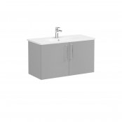 Vitra Root 100cm Basin Unit with Two Doors - Matt Rock Grey