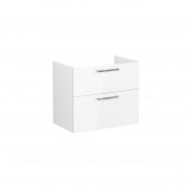 Vitra Root 80cm Basin Unit with Two Drawers - High Gloss White