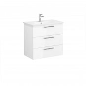 Vitra Root 80cm Basin Unit with Three Drawers - High Gloss White
