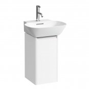 Laufen Base Matt White 275mm Vanity Unit with Door & Anodised Aluminium Handle - Left Hand