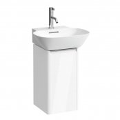 Laufen Base Gloss White 275mm Vanity Unit with Door & Anodised Aluminium Handle - Left Hand