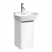 Laufen Base Gloss White 275mm Vanity Unit with Door & Black Aluminium Handle - Left Hand