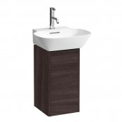 Laufen Base Dark Elm 275mm Vanity Unit with Door & Black Aluminium Handle - Left Hand