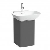 Laufen Base Traffic Grey 315mm Vanity Unit with Door & Anodised Aluminium Handle - Left Hand