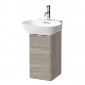 Laufen Base Light Elm 275mm Vanity Unit with Door & Anodised Aluminium Handle - Right Hand