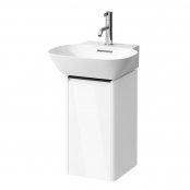 Laufen Base Gloss White 275mm Vanity Unit with Door & Black Aluminium Handle - Right Hand