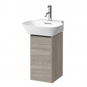 Laufen Base Light Elm 275mm Vanity Unit with Door & Black Aluminium Handle - Right Hand