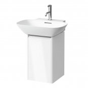 Laufen Base Gloss White 315mm Vanity Unit with Door & Anodised Aluminium Handle - Right Hand