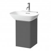 Laufen Base Traffic Grey 315mm Vanity Unit with Door & Anodised Aluminium Handle - Right Hand