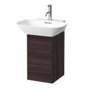 Laufen Base Dark Elm 315mm Vanity Unit with Door & Black Aluminium Handle - Right Hand