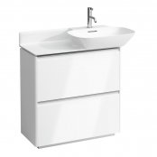 Laufen Base Gloss White 770mm Vanity Unit with 2 Drawers & Anodised Aluminium Handle