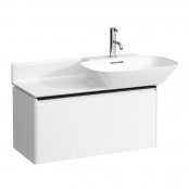 Laufen Base Matt White 770mm Vanity Unit with 1 Drawer & Black Aluminium Handle