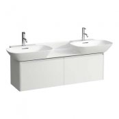 Laufen Base Matt White 1200mm Vanity Unit with 2 Drawers & Anodised Aluminium Handle