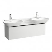 Laufen Base Gloss White 1200mm Vanity Unit with 2 Drawers & Black Aluminium Handle