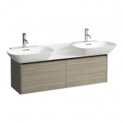 Laufen Base Light Elm 1200mm Vanity Unit with 2 Drawers & Black Aluminium Handle