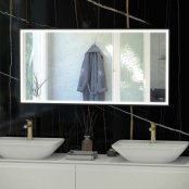 RAK Art Square 600x1200mm Silver Led Mirror - Matt Black