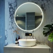 RAK Scorpio 800x800mm Led Illuminated Round Mirror - Silvery White