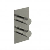 RAK Amalfi Single Outlet, 2 Handle Thermostatic Concealed Shower Valve - Nickel