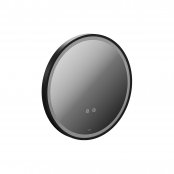 Vado Cameo 500mm Illuminated Round Mirror with Demister - Matt Black