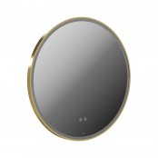 Vado Cameo 800mm Illuminated Round Mirror with Demister - Satin Brass