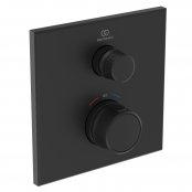 Ideal Standard Ceratherm Navigo Built-In Thermostatic 1 Outlet Square Shower Mixer - Silk Black