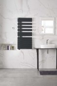 Zehnder Roda Spa Left Mounted Towel Rail 1676 x 550mm - Matt Black