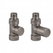 Zehnder Manual Straight Valve Set 34 - Brushed Black Chrome