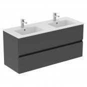 Ideal Standard Eurovit+ 120cm Wall Mounted Vanity Unit with 2 Drawers - Mid Grey