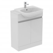 Ideal Standard Eurovit+ 65cm Semi Countertop Basin Unit with 2 Doors - Gloss White