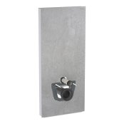 Geberit Monolith Plus for Wall Hung WC (114cm) - Concrete Stoneware / Brushed Aluminium