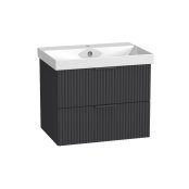 Tavistock Cadence 600mm Wall-Mounted Vanity Unit - Fluted Storm Grey