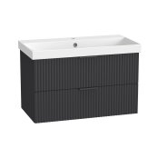Tavistock Cadence 800mm Wall-Mounted Vanity Unit - Fluted Storm Grey