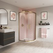 Coram Optima 6 900mm Quadrant Shower Enclosure - Brushed Gold