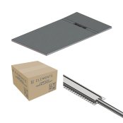 Abacus Elements Linear Uno 1400 x 900mm Complete Tray Kit with Fittings (End Drain) - Stainless Steel