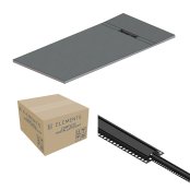 Abacus Elements Linear Uno 1600 x 900mm Complete Tray Kit with Fittings (End Drain) - Matt Black