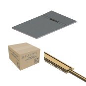 Abacus Elements Linear Uno 1200 x 900mm Complete Tray Kit with Fittings (End Drain) - Brushed Brass