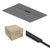 Abacus Elements Linear Uno 1800 x 900mm Complete Tray Kit with Fittings (Offset Drain) - Matt Black