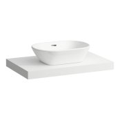 Laufen Lani 800mm Countertop with Installation Brackets (Centre Cut-Out) - Matt White