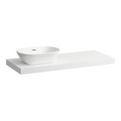Laufen Lani 1200mm Countertop with Installation Brackets (Left Cut-Out) - Matt White