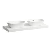 Laufen Lani 1200mm Countertop with Installation Brackets (Left & Right Cut-Out) - Matt White