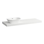 Laufen Lani 1400mm Countertop with Installation Brackets (Left Cut-Out) - Matt White