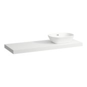 Laufen Lani 1400mm Countertop with Installation Brackets (Right Cut-Out) - Matt White