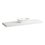 Laufen Lani 1600mm Countertop with Installation Brackets (Centre Cut-Out) - Matt White