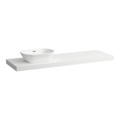 Laufen Lani 1600mm Countertop with Installation Brackets (Left Cut-Out) - Matt White