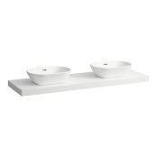 Laufen Lani 1600mm Countertop with Installation Brackets (Left & Right Cut-Out) - Matt White