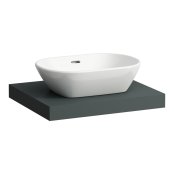Laufen Lani 600mm Countertop with Installation Brackets (Centre Cut-Out) - Traffic Grey