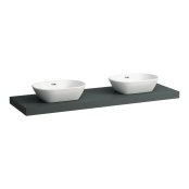 Laufen Lani 1600mm Countertop with Installation Brackets (Left & Right Cut-Out) - Traffic Grey