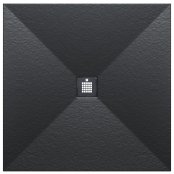 Just Trays Naturals 1000 x 1000mm Stone Square Shower Tray - Howarth Black