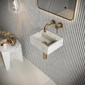 Scudo Sanctuary 300 x 250mm Cloakroom Marble Basin - Venato White