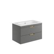 Scudo Aubrey 800mm Wall-Hung Vanity Unit - Dust Grey